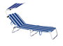 Marbueno Parasol Inclinable Aluminium avec Rayures Bleues et Blanches pour Plage et Piscine 51x54x37 cm 10437