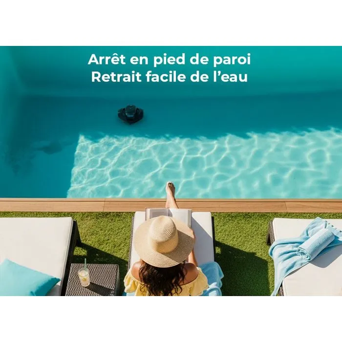 GRE Moovo TM 90 - Robot nettoyeur de piscine à batterie pour piscines hors-sol jusqu'à 9 m / 80 m² - Autonomie 90 min - Réservoir 2 L