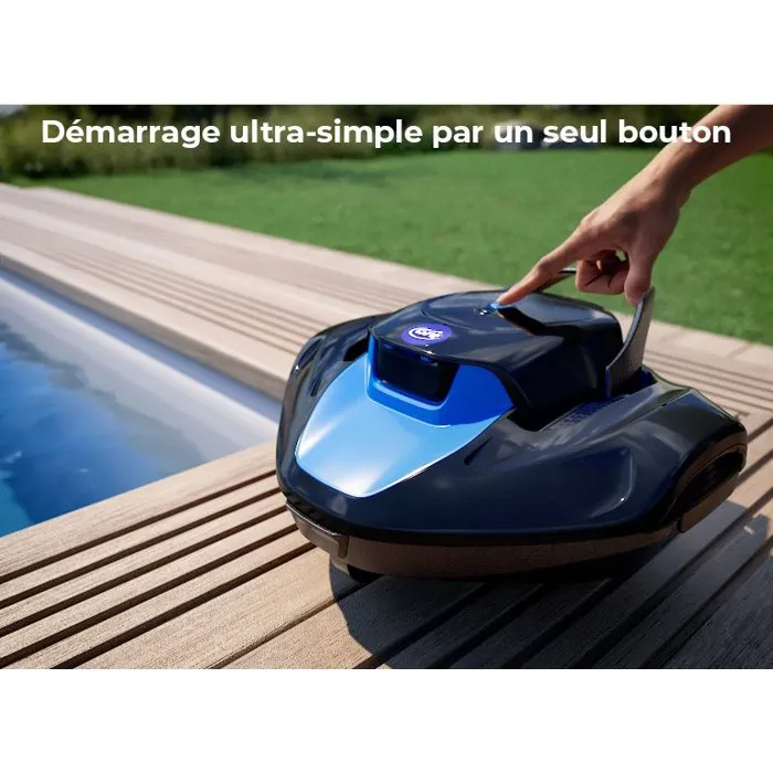 GRE Moovo TM 90 - Robot nettoyeur de piscine à batterie pour piscines hors-sol jusqu'à 9 m / 80 m² - Autonomie 90 min - Réservoir 2 L