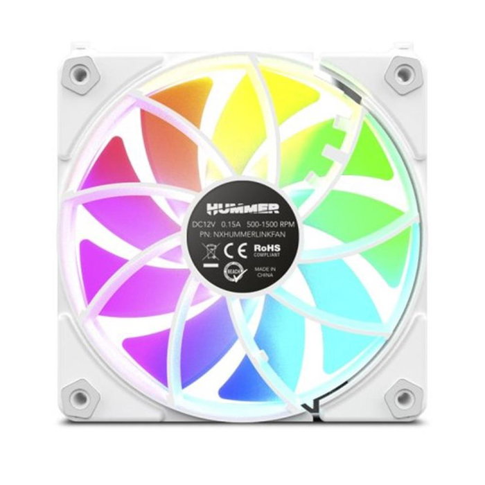 Nox Ventilateur de Boîtier Hummer Easy Link ARGB 120mm PWM Sans Câble Silencieux