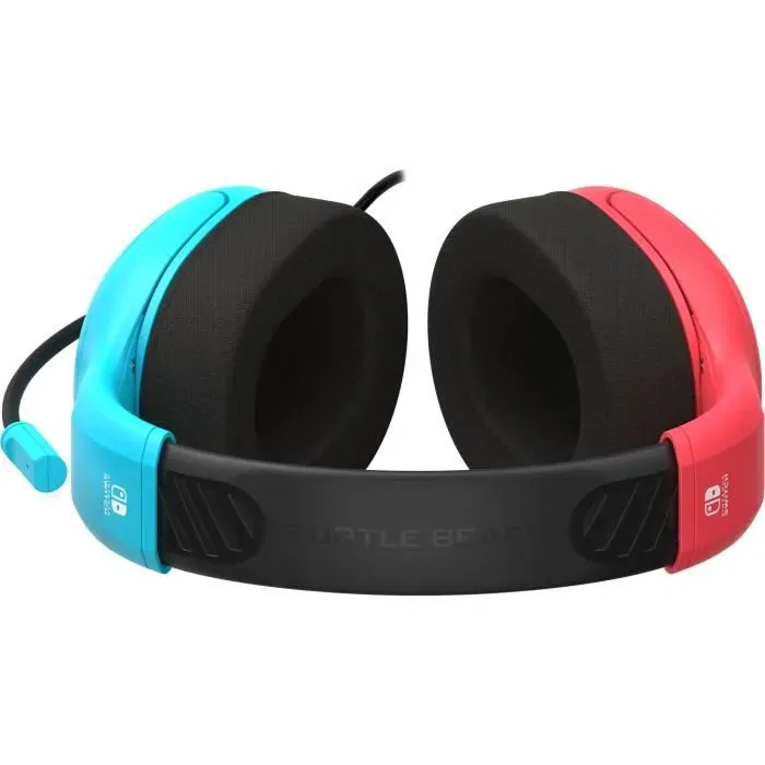 Turtle Beach Casque Gaming Filaire TBS-8002-25 Airlite Fit Officiel Nintendo Switch - Design Léger Circum-Aural 40mm - Bleu Fluo et Rouge
