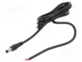 POS Câble d'alimentation DC 5,5/2,5 droit 1,5m noir