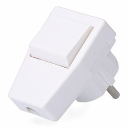 F-Line Fiche électrique Schuko avec interrupteur, blanche