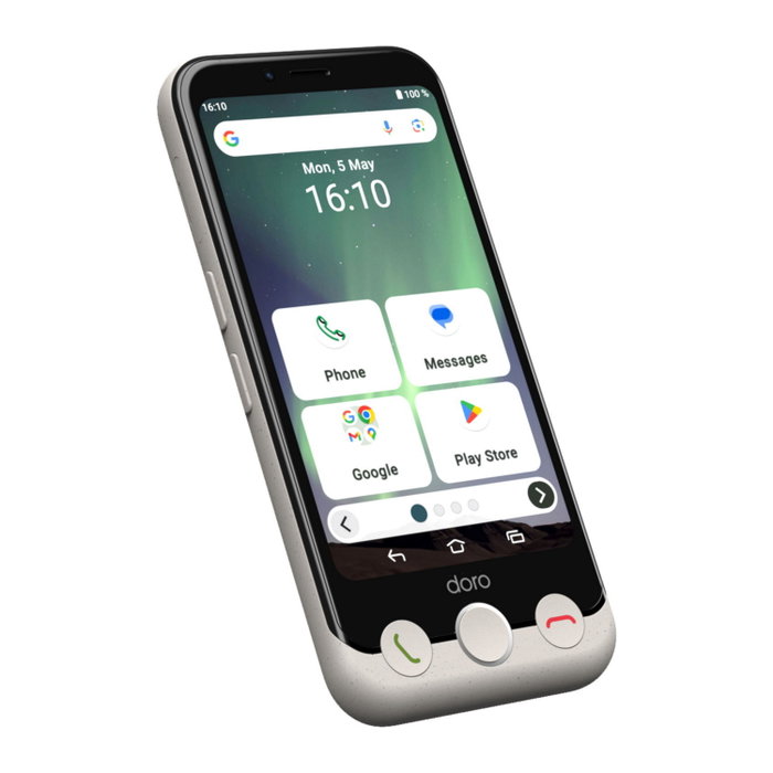 Doro Aurora A10 Smartphone 4,5" 4G 4+64GB Bone - Écran HD, Bouton SOS, Batterie 3000 mAh, Android 14, Double SIM Doro Aurora A10 Smartphone 4,5" 4G 4+64GB Bone - Écran HD, Bouton SOS, Batterie 3000 mAh, Android 14, Double SIM
