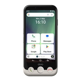 Doro Aurora A10 Smartphone 4,5" 4G 4+64GB Bone - Écran HD, Bouton SOS, Batterie 3000 mAh, Android 14, Double SIM
