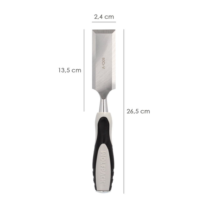 WOLFPACK LINEA PROFESIONAL Ciseau à bois Maurer manche bi-matière 25 mm. WOLFPACK LINEA PROFESIONAL Ciseau à bois Maurer manche bi-matière 25 mm.