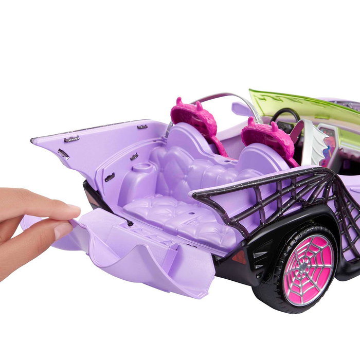 Mattel Monster High Ghoul Mobile Hhk63 - Voiture Jouet avec Capacité 4 Poupées - Accessoires Boissons et Mascotte Mattel Monster High Ghoul Mobile Hhk63 - Voiture Jouet avec Capacité 4 Poupées - Accessoires Boissons et Mascotte
