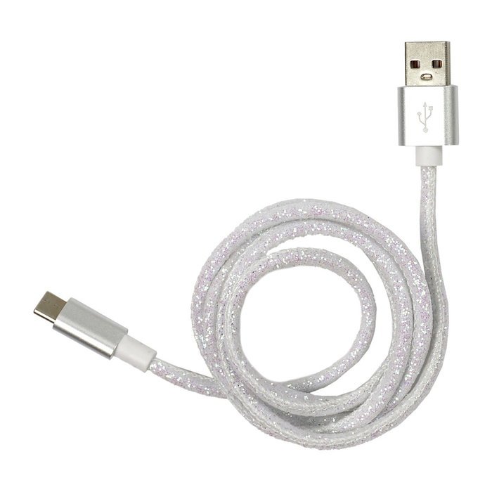 Be Mix Câble USB vers Type-C Pailleté de 1m