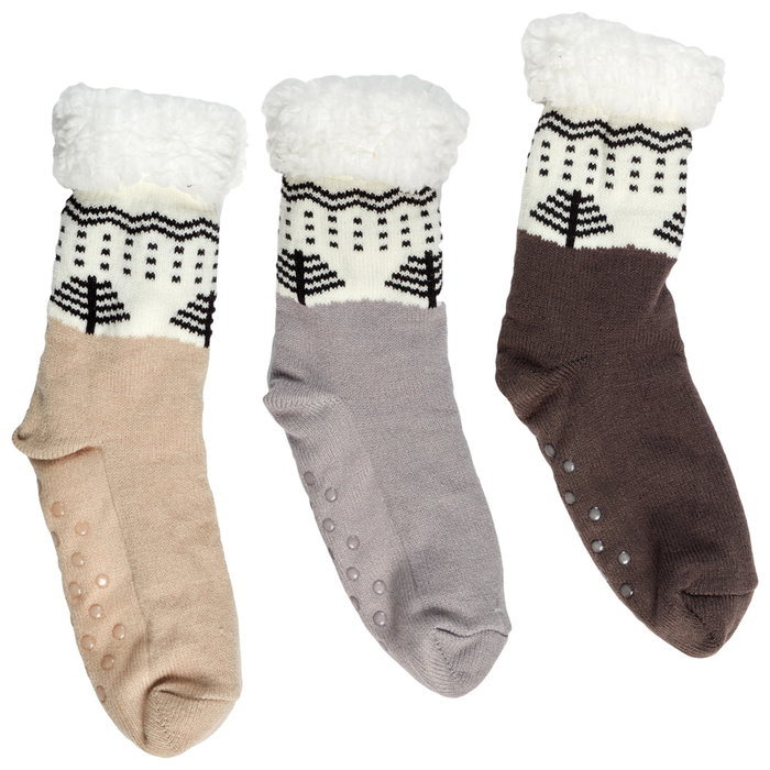 Sensly Chaussettes avec Motifs Sapins et Doublure Sherpa Taille 39/42 Sensly Chaussettes avec Motifs Sapins et Doublure Sherpa Taille 39/42