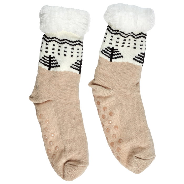 Sensly Chaussettes avec Motifs Sapins et Doublure Sherpa Taille 39/42 Sensly Chaussettes avec Motifs Sapins et Doublure Sherpa Taille 39/42