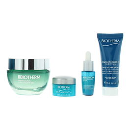 Biotherm - Coffret Soin Visage Complet Aquasource et Life Plankton : Baume Nuit 20 ml, Gel Jour 50 ml, Crème Yeux 5 ml et Sérum 5 ml