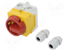 ABB Commutateur à came 20A, 4 pôles, 2 positions stables, boîtier jaune