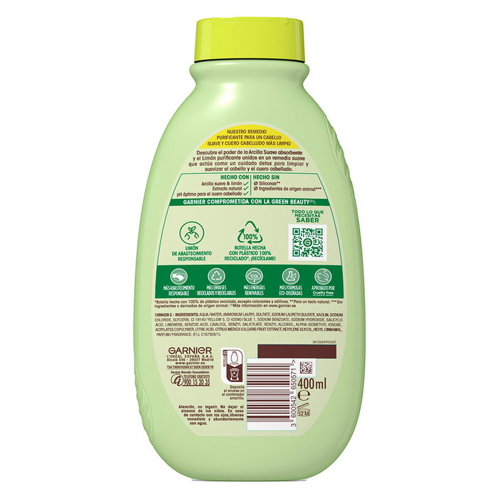 Garnier Shampooing Doux à l'Argile et au Citron 400 ml