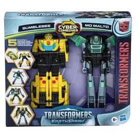 Hasbro - Figurines Cyber-Combiner interactives Transformers EarthSpark Bumblebee et Mo Malto - Jouet pour enfants à partir de 6 ans