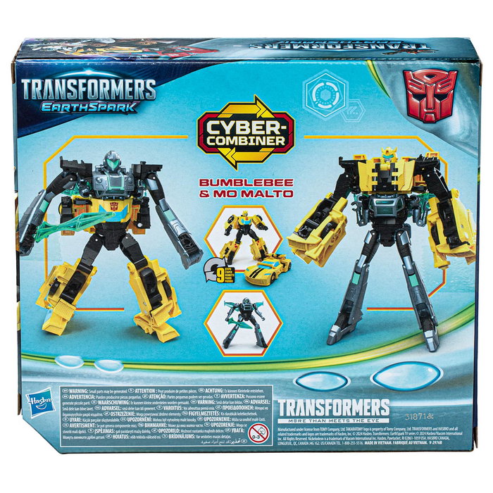 Hasbro - Figurines Cyber-Combiner interactives Transformers EarthSpark Bumblebee et Mo Malto - Jouet pour enfants à partir de 6 ans