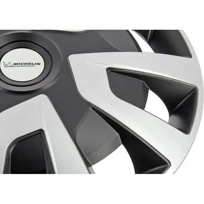 Michelin Lot de 4 Enjoliveurs 15" NVS pour Utilitaire et Camping-Car - ABS Bi-Color - Fixation par Clipsage