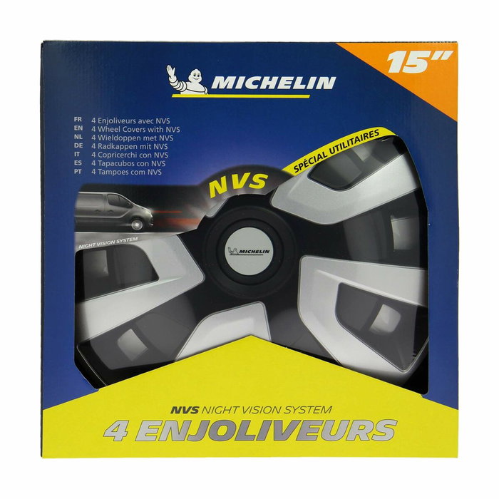 Michelin Lot de 4 enjoliveurs 15 pouces avec technologie NVS pour utilitaires et camping-cars Michelin Lot de 4 enjoliveurs 15 pouces avec technologie NVS pour utilitaires et camping-cars