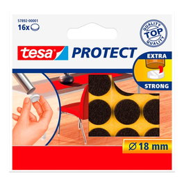 Tesa Patins en feutre adhésif circulaire marron 18 mm (16 pièces)