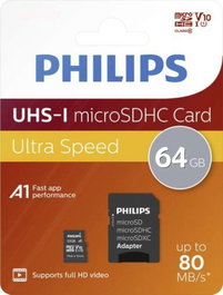 PHILIPS Carte Micro SD 64 Go Classe 10