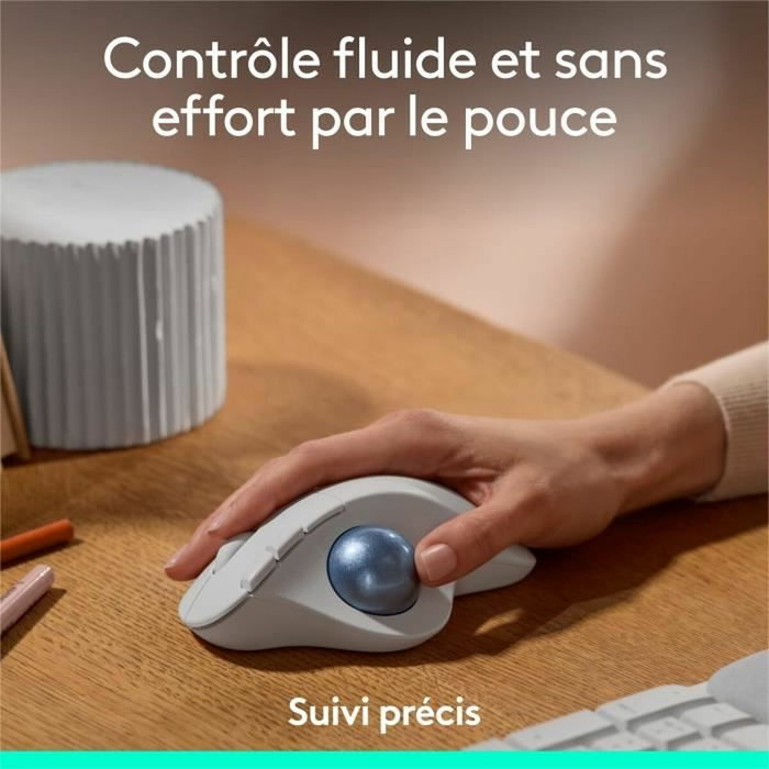 Logitech Ergo M575s - Souris trackball sans fil - Blanc cassé