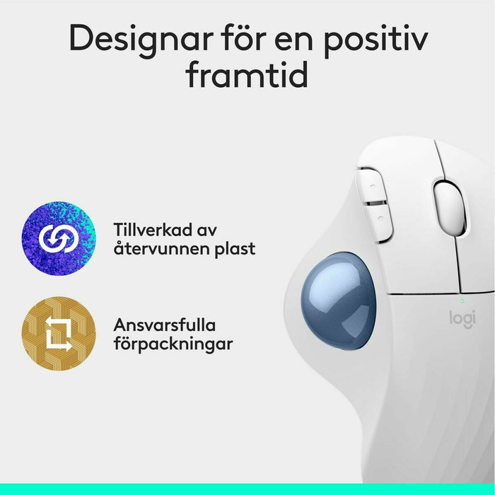 Logitech Ergo M575s - Souris trackball sans fil - Blanc cassé