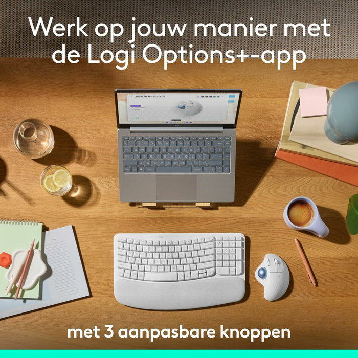 Logitech Ergo M575s - Souris trackball sans fil - Blanc cassé