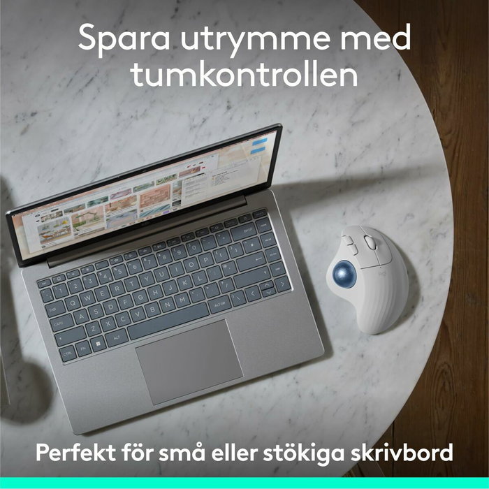 Logitech Ergo M575s - Souris trackball sans fil - Blanc cassé