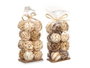 GIFTDECOR Lot de 12 petites boules décoratives assorties en bois et fibre naturelle