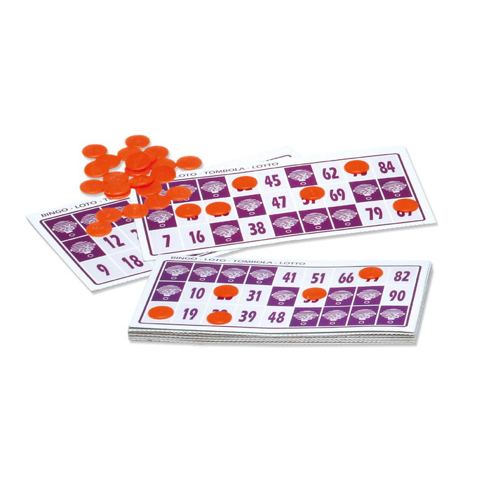 Tachan Bingo Automatique Deluxe 20812 - Rueda Giratoria con 72 Cartones - Bolas Grabadass y Fichas - Jeu en Anglais, Français, Allemand, Italien, Portugais, Espagnol