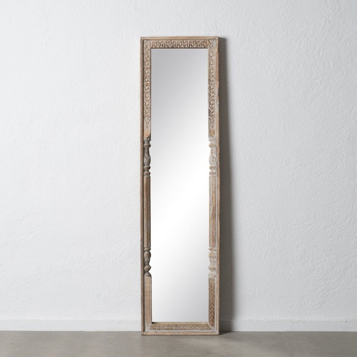BigBuy Home Miroir sur Pied Blanc Naturel Vertical 48,26 x 7 x 183 cm