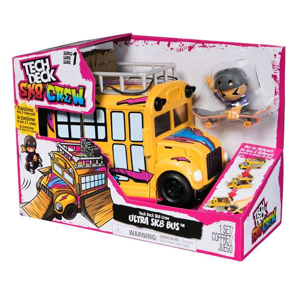 Spin Master Tech Deck SK8 Crew Playset Autobus avec Skate Park Spin Master Tech Deck SK8 Crew Playset Autobus avec Skate Park