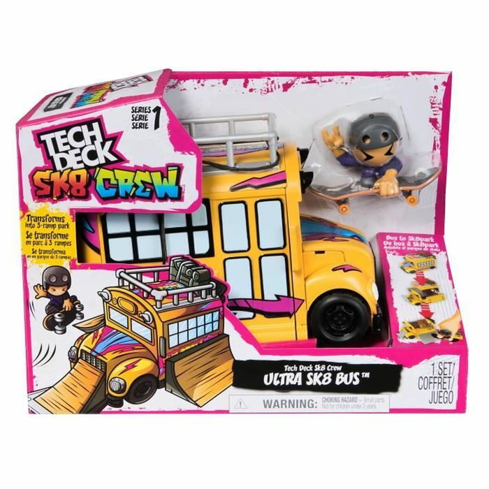 Spin Master Tech Deck SK8 Crew Playset Autobus avec Skate Park Spin Master Tech Deck SK8 Crew Playset Autobus avec Skate Park