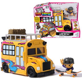 Spin Master Tech Deck Sk8 Crew Playset Autobus Ultra Sk8 6071034 - Autobus transformable en parc de skate miniature avec 3 rampes et figurine