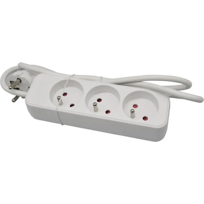 GAO Bloc ménager 3 prises 2P+T avec protection enfants, norme NF, câble 1 m H05VV-F GAO Bloc ménager 3 prises 2P+T avec protection enfants, norme NF, câble 1 m H05VV-F