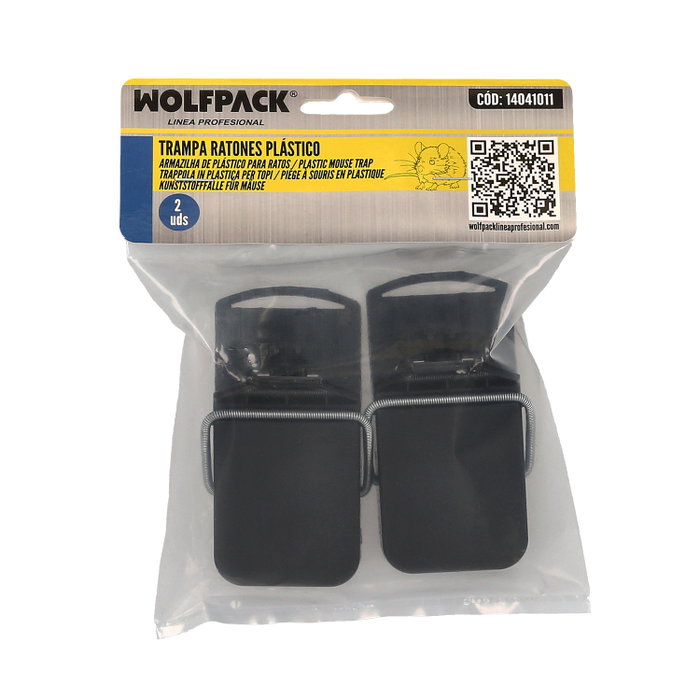 WOLFPACK LINEA PROFESIONAL Lot de 2 pièges à souris en plastique 9,5 x 4,7 cm
