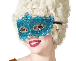 Loup bleu brillant avec bords décoratifs pour femme