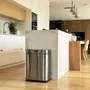 Kitchen Move Poubelle de Cuisine Automatique UPPER 60 L Inox Brossé avec Cerclage Design - Fonction Pédale