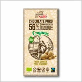 CHOCOLATES SOLE Chocolat Noir 56% au Gingembre ECO 100g