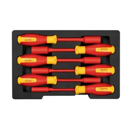 Bosch - Set de 6 clés à douilles isolées VDE - 7-14 mm - Certifié 1000 V - Sécurité électrique - Ergonomique - 6 pièces