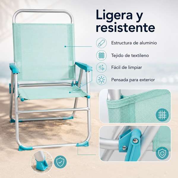 JugaToys Chaise de plage en aluminium aguamarina JugaToys Chaise de plage en aluminium aguamarina