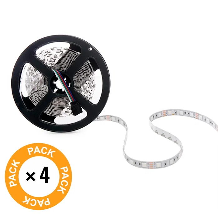 Pack 4 Tiras LED 72W 4200Lm SMD5050 12VDC IP33 x5M 40.000H [PL-219012-RGB-IP33-PK4-AP]
