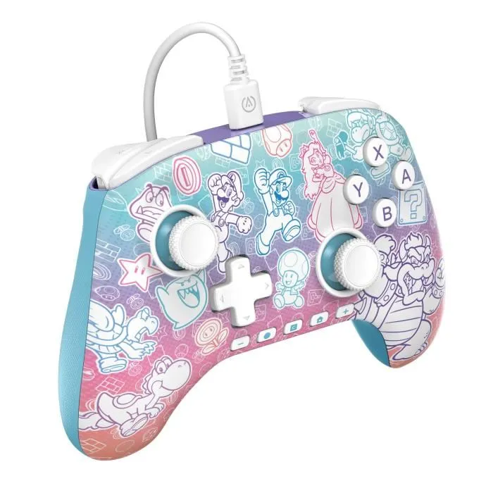 Power A Manette de jeu filaire pour Nintendo Switch 2 - Thème Royaume Champignon - Confort ergonomique - Design couleur