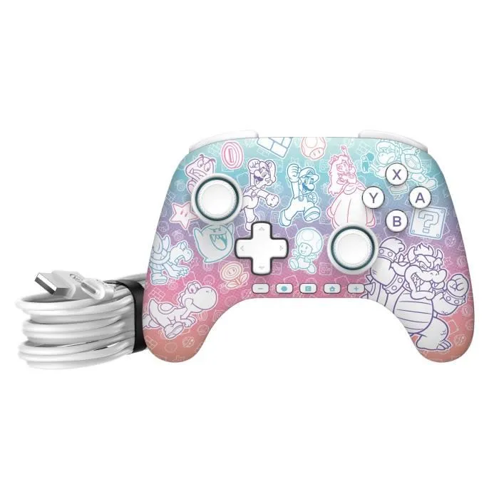 Power A Manette de jeu filaire pour Nintendo Switch 2 - Thème Royaume Champignon - Confort ergonomique - Design couleur