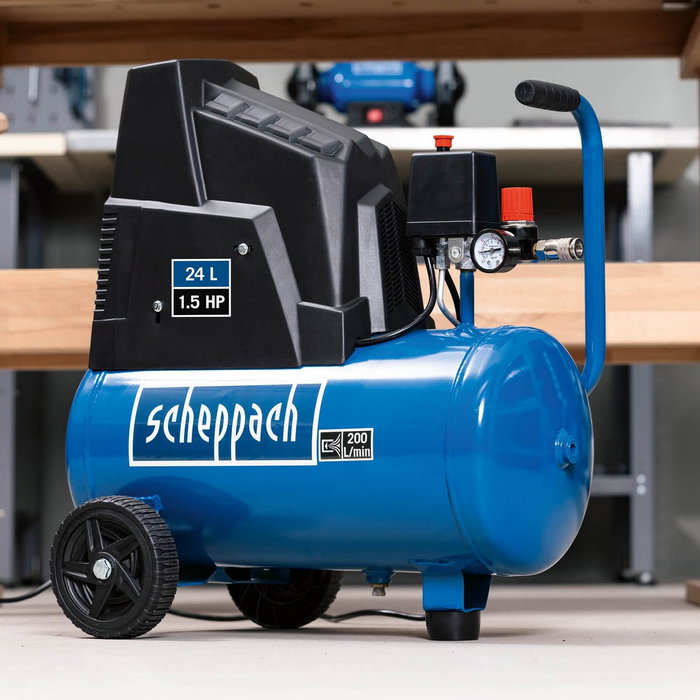 Scheppach Compresseur d'air horizontal HC26 - 24L - 1500 W - 8 bars Scheppach Compresseur d'air horizontal HC26 - 24L - 1500 W - 8 bars