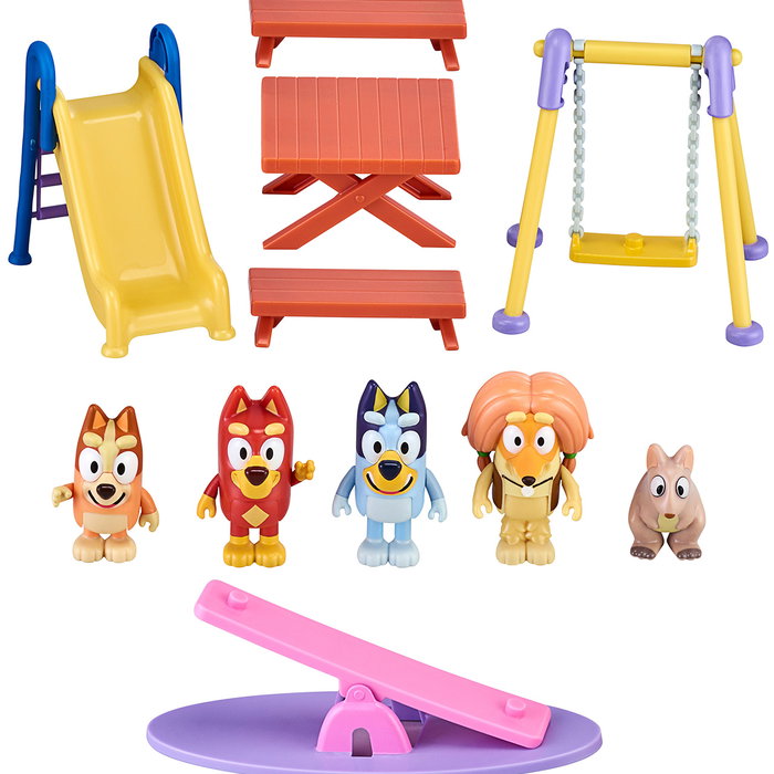 Moose Playset Bluey avec 5 Figurines et Accessoires de Parc