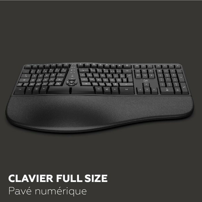 Mobility Lab ERGO K30W Clavier Ergonomique AZERTY Noir
