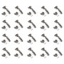 Emuca Lot de 20 charnières droites X91 avec fermeture amortie et embases, Titane