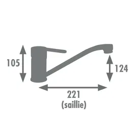 Edouard Rousseau - Mitigeur Evier BORN, Bec Mobile, Cartouche Céramique 40 mm, Débit 15 L/min, Inox, Laiton, Certifié NF - Fabrication Française