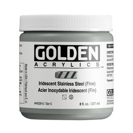 Golden Peinture Acrylique Heavy Body Acier Inoxydable Irisé (Finition Fine) 237 ml