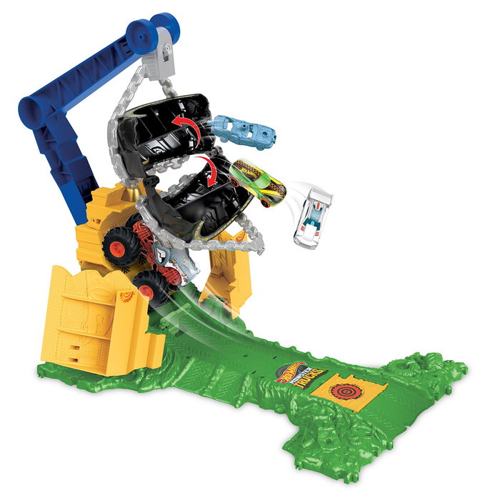 Hot Wheels Monster Trucks - Arena Smashers - Jeu de Défi Rhinomite HTP18 avec Véhicule 1:64, 2 Voitures et Circuit à Pneu Tombant - Jouet Enfant +4 ans Hot Wheels Monster Trucks - Arena Smashers - Jeu de Défi Rhinomite HTP18 avec Véhicule 1:64, 2 Voitures et Circuit à Pneu Tombant - Jouet Enfant +4 ans